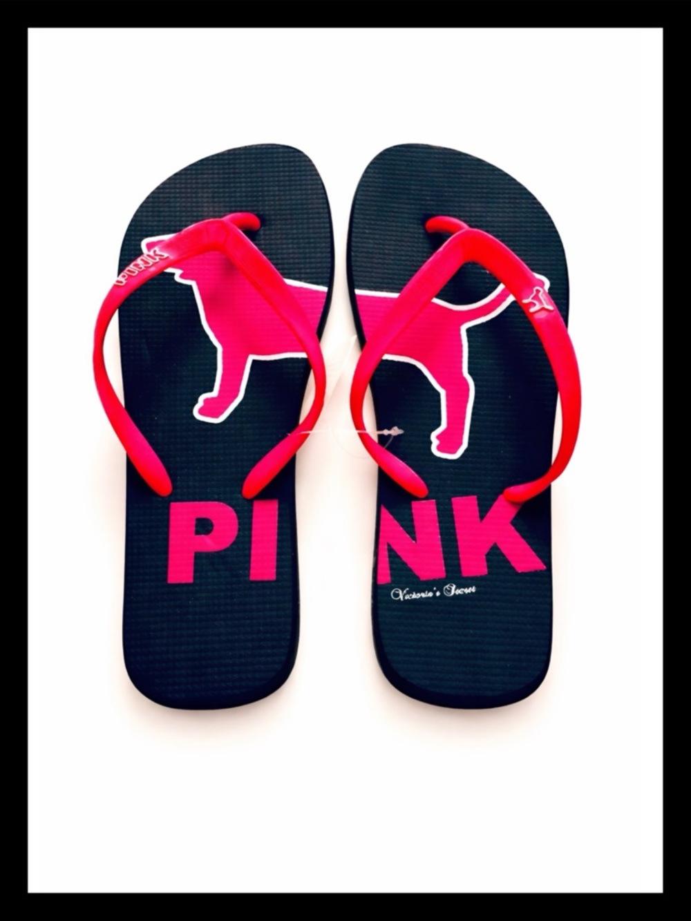 💕ⓅⒾⓃⓀ ⓋⓈ Vintage Pink Dog Flip Flops NWT💕